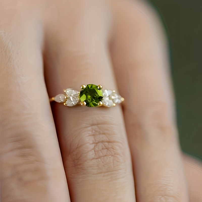 Vintage Style CZ Engagement Ring, August Birthstone